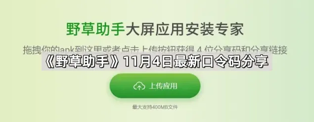 野草助手11月4日最新口令码分享全攻略