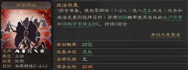 三国志战略版S级战法倾国倾城玩法详解