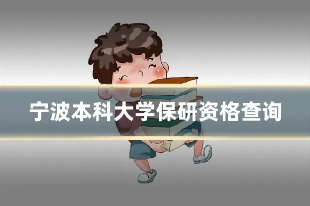 宁波本科大学保研资格查询