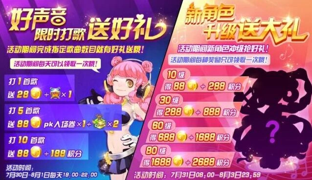 《节奏大师》七夕角色升级奖励攻略