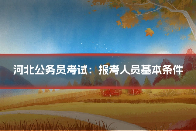 河北公务员考试：报考人员基本条件