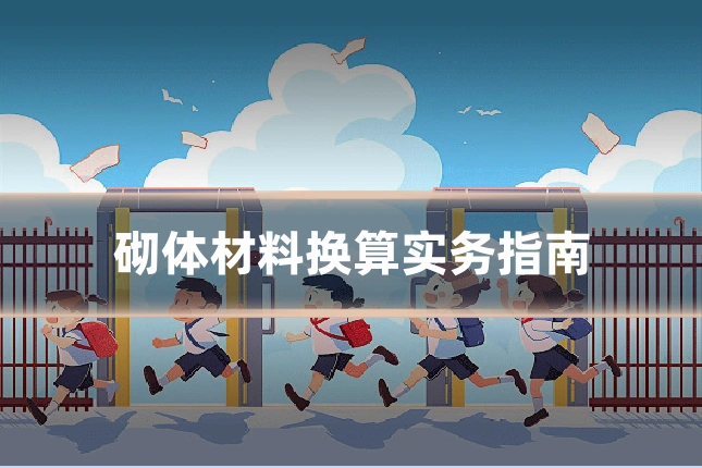 砌体材料换算实务指南