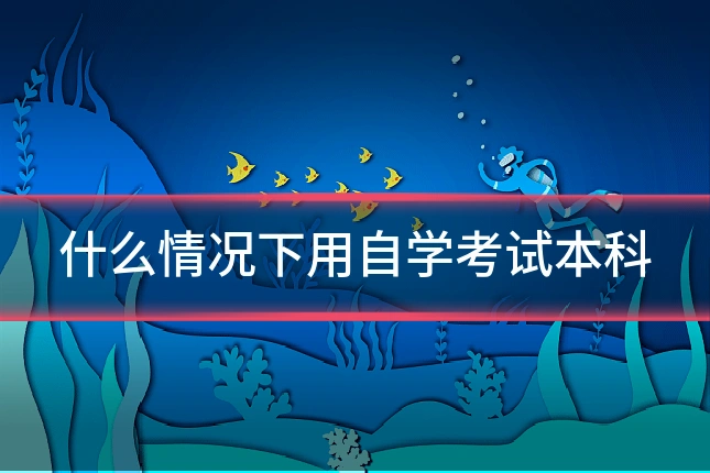什么情况下用自学考试本科