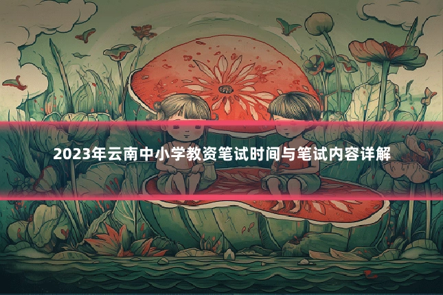 2023年云南中小学教资笔试时间与笔试内容详解