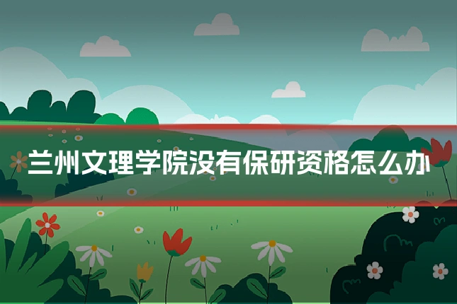 兰州文理学院没有保研资格怎么办
