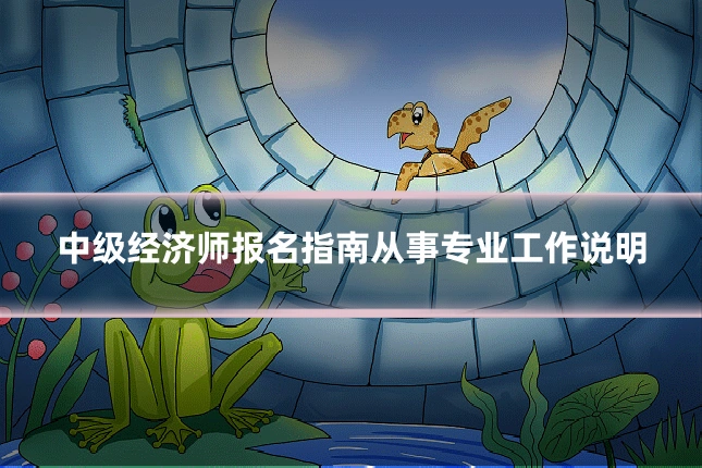 中级经济师报名指南从事专业工作说明