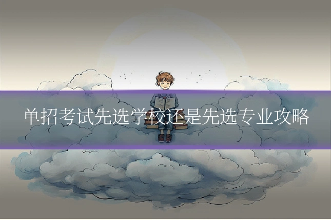 单招考试先选学校还是先选专业攻略