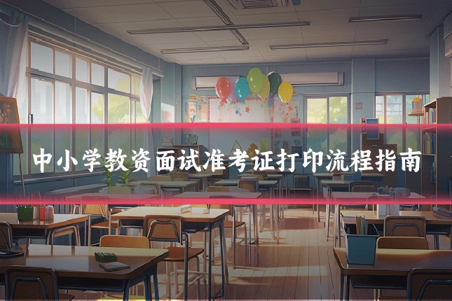中小学教资面试准考证打印流程指南