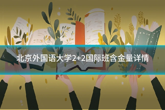 北京外国语大学2+2国际班含金量详情