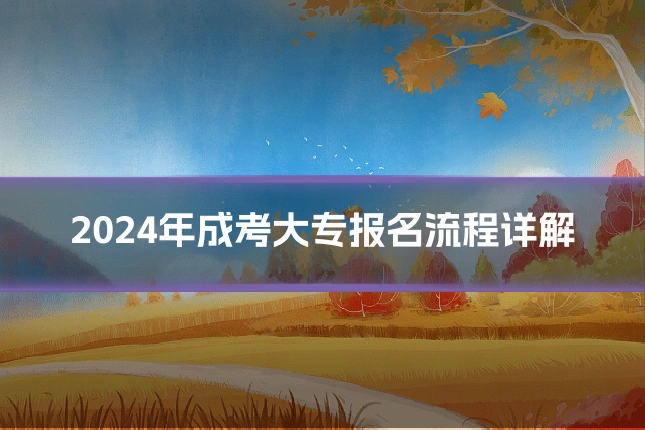 2024年成考大专报名流程详解