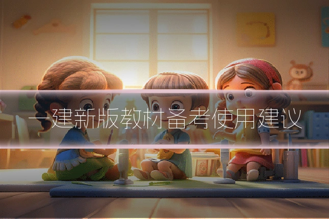 一建新版教材备考使用建议