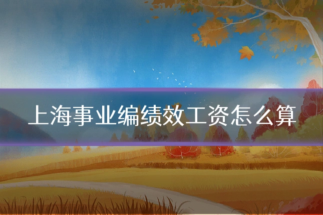 上海事业编绩效工资怎么算