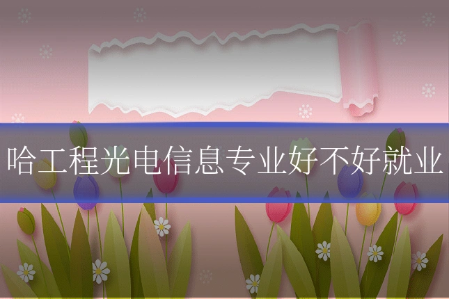 哈工程光电信息专业好不好就业