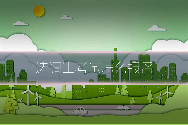 选调生考试怎么报名