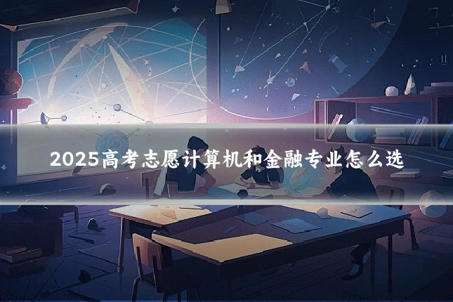2025高考志愿计算机和金融专业怎么选