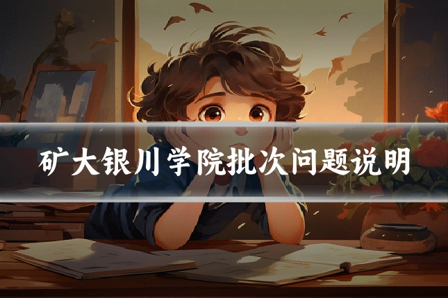 矿大银川学院批次问题说明