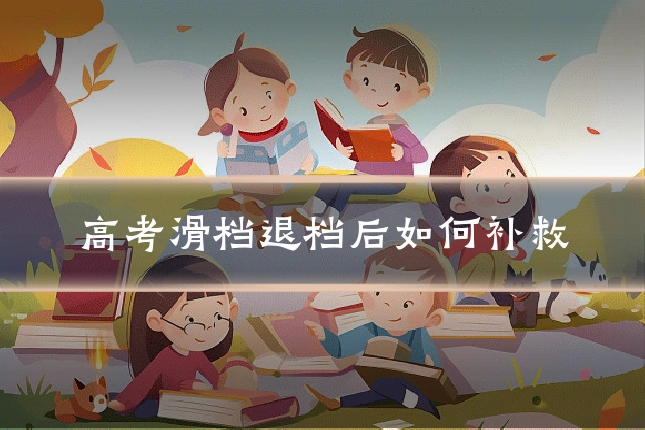 高考滑档退档后如何补救