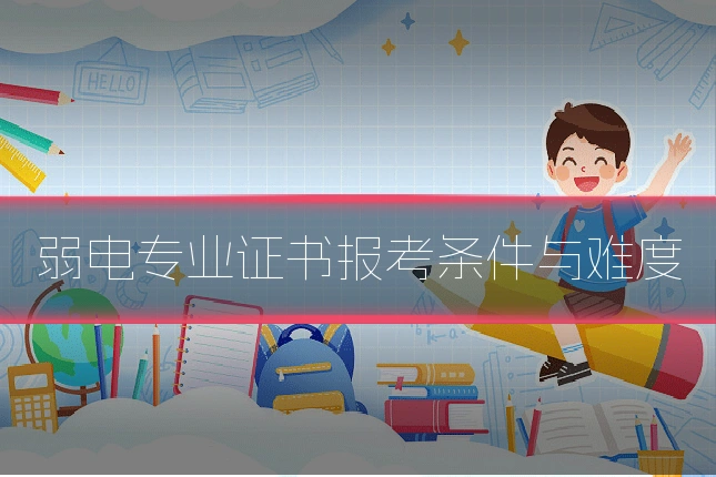弱电专业证书报考条件与难度