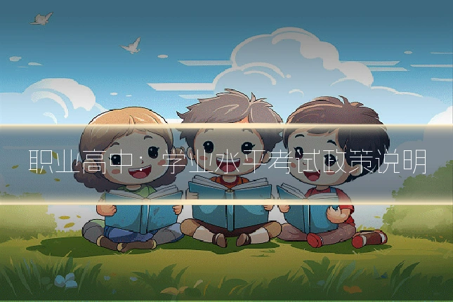职业高中：学业水平考试政策说明