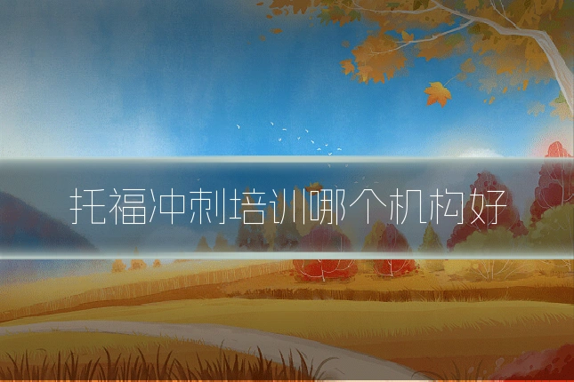 托福冲刺培训哪个机构好