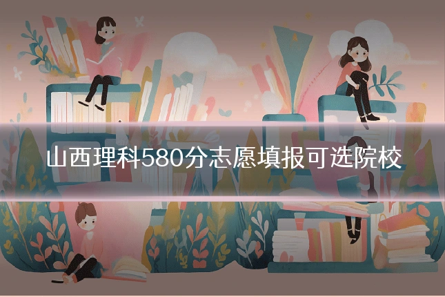 山西理科580分志愿填报可选院校