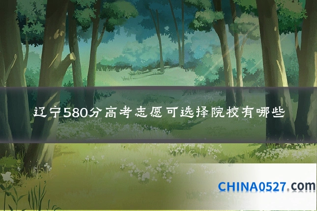 辽宁580分高考志愿可选择院校有哪些