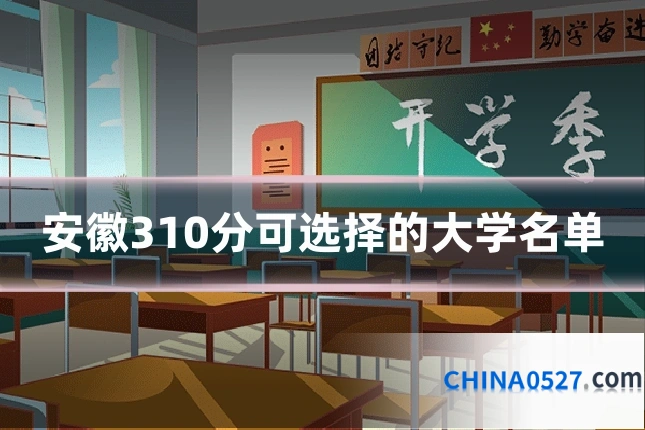 安徽310分可选择的大学名单