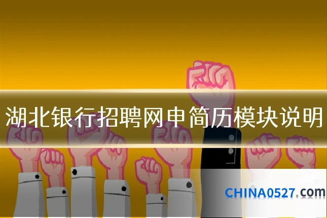 湖北银行招聘网申简历模块说明