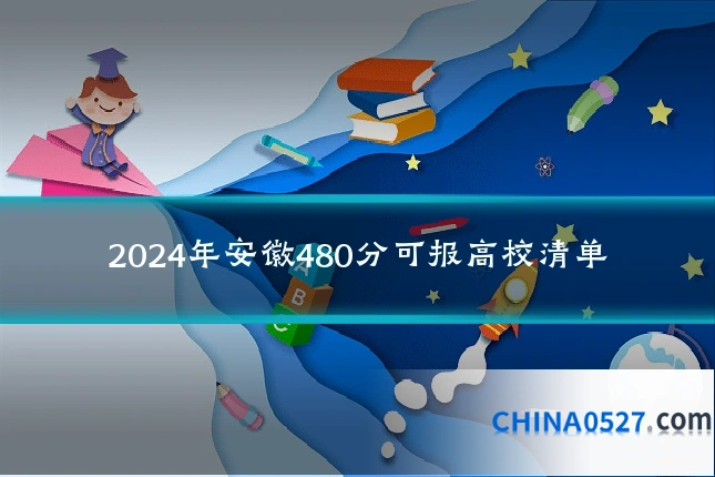 2024年安徽480分可报高校清单
