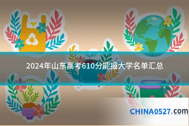 2024年山东高考610分能报大学名单汇总