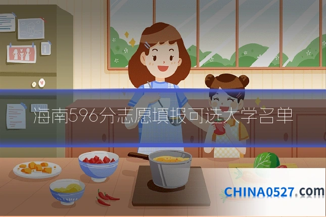 海南596分志愿填报可选大学名单