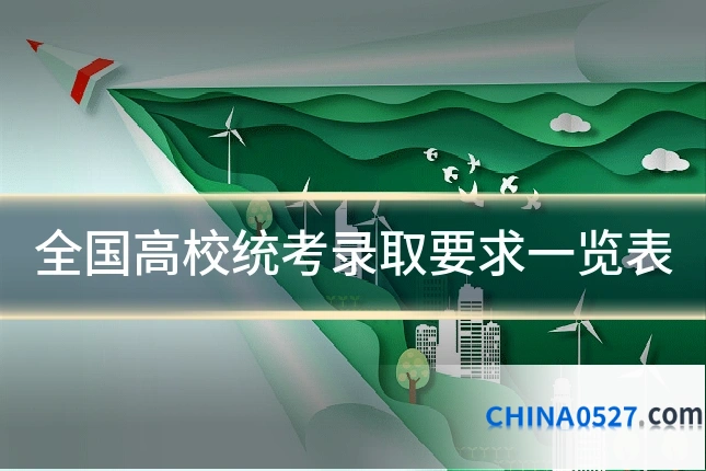 全国高校统考录取要求一览表
