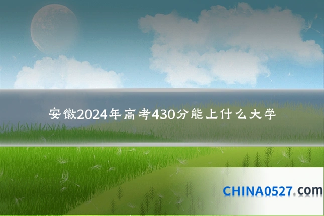 安徽2024年高考430分能上什么大学