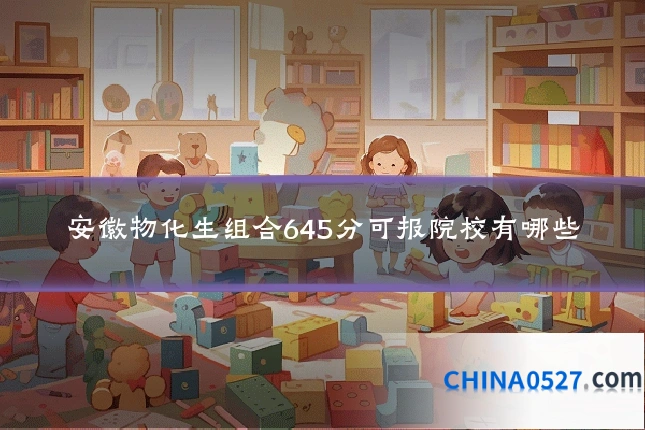 安徽物化生组合645分可报院校有哪些