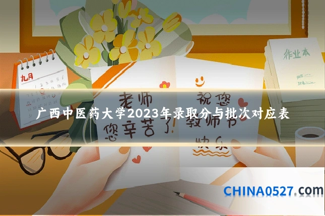 广西中医药大学2023年录取分与批次对应表