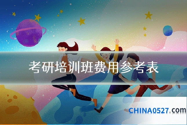 考研培训班费用参考表